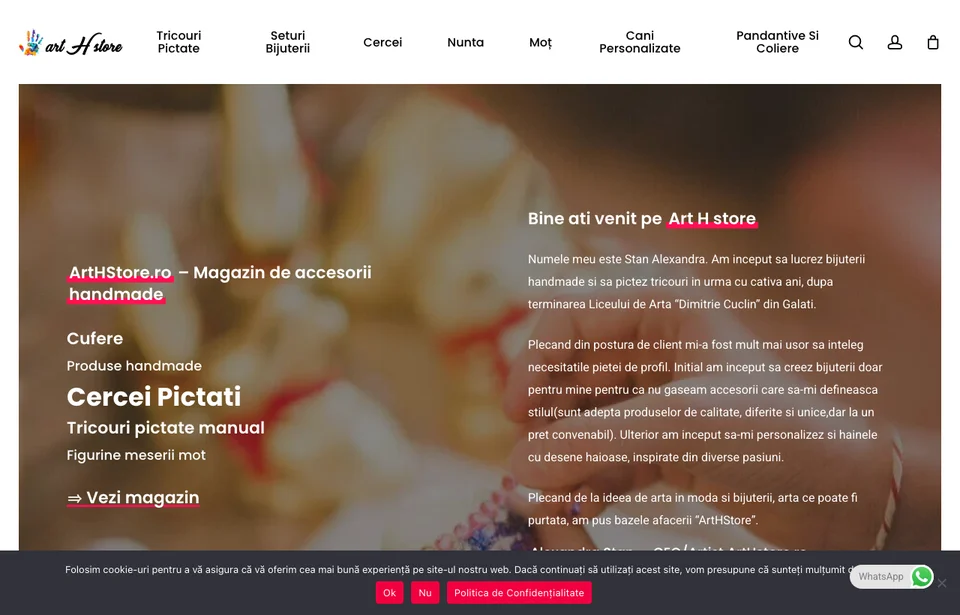 Captură de ecran website Arth Store - arthstore.ro