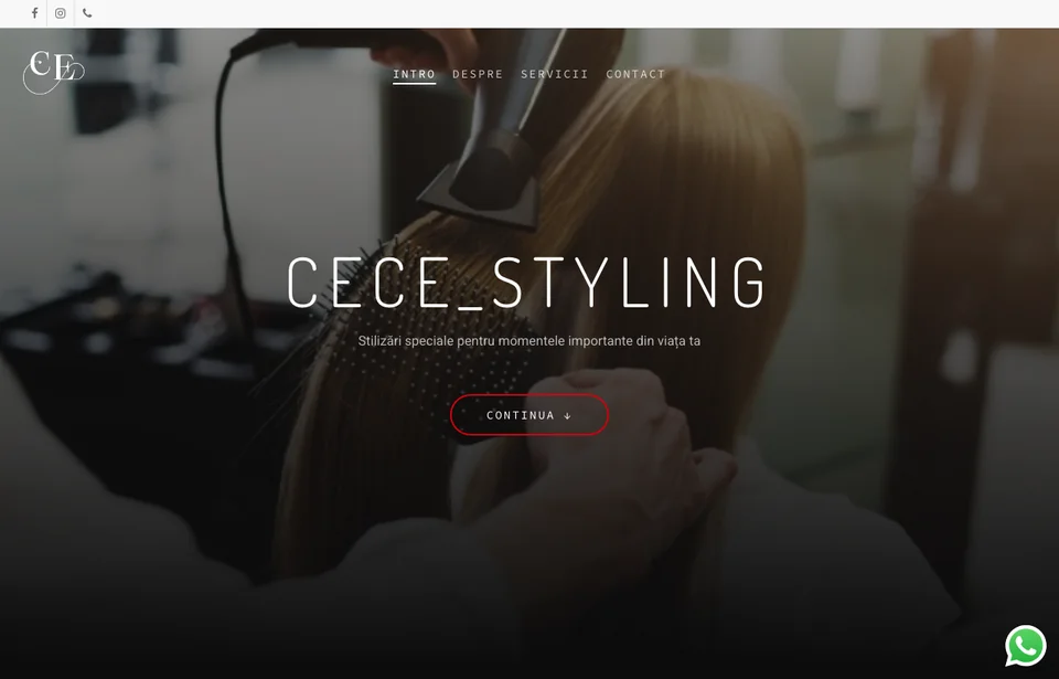 Captură de ecran website Cece Styling - cecestyling.ro